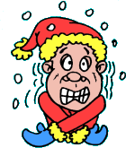 Mężczyzna na dworze zimno